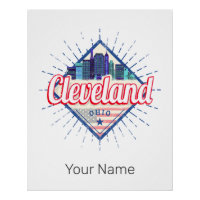 Cleveland Ohio United Staaten Skyline Vintag USA