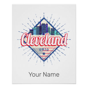Cleveland Ohio United Staaten Skyline Vintag USA Poster