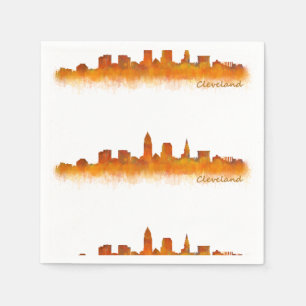 cleveland Ohio USA Skyline City v02 Serviette