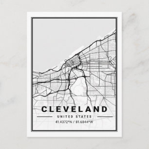 Cleveland Ohio USA Travel City Map Postkarte