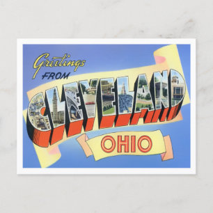 Cleveland, Ohio Vintage-Großbuchstaben-Postkarte Postkarte