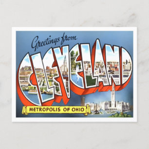 Cleveland, Ohio Vintage Große Buchstaben Postkarte