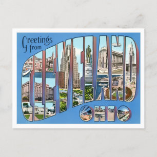 Cleveland, Ohio Vintage Große Buchstaben Postkarte