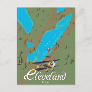 Cleveland, Ohio Vintage Reiseposter-Kunst drucken Postkarte