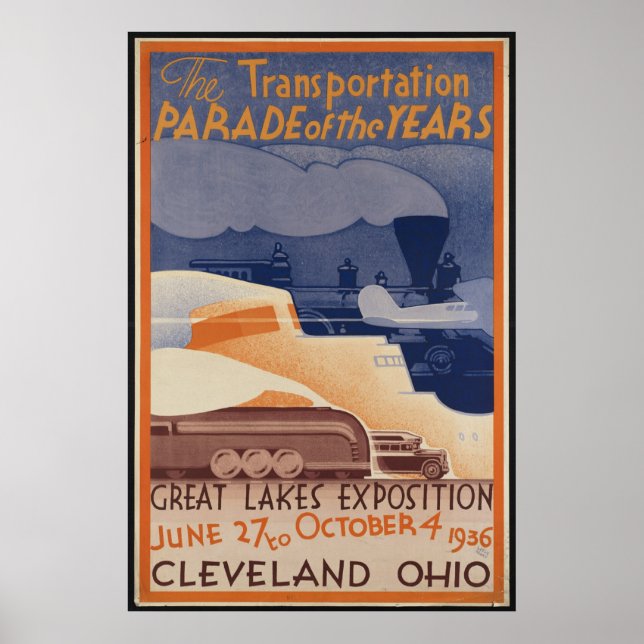 Cleveland Ohio Vintage Travel Poster und Retro (Vorne)