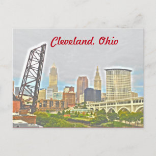 Cleveland, Ohio West Bank View Postcard Postkarte