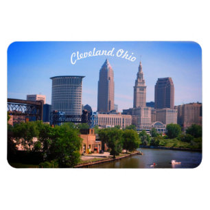 Cleveland River Skyline Kühlschrankmagnet Magnet