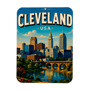 Cleveland Rock Hall Skyline Magnet