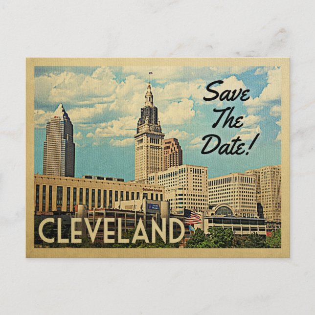 Cleveland Save the Date Ohio Ankündigungspostkarte (Vorderseite)