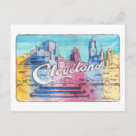 Cleveland Sign North Coast Harbor Postkarte