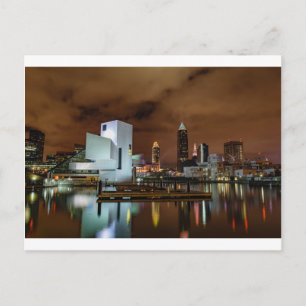 Cleveland Skyline bei Nacht Postkarte