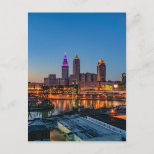 Cleveland Skyline bei Sunset Postkarte