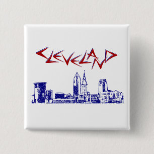 Cleveland Skyline Button