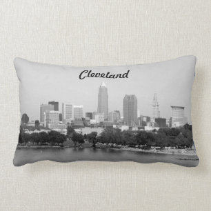 Cleveland-Skyline BW-Kissen Lendenkissen