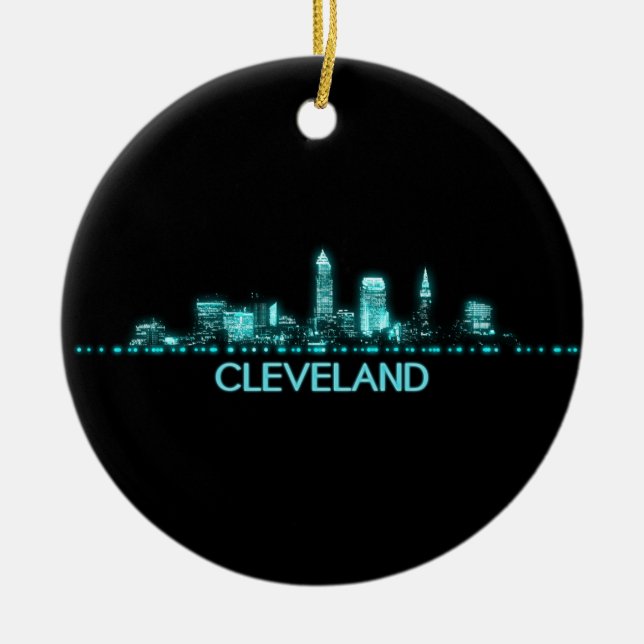 Cleveland Skyline Keramik Ornament (Vorne)