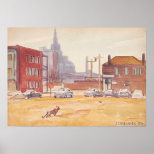Cleveland Skyline - Kulhanek City (1956) Poster