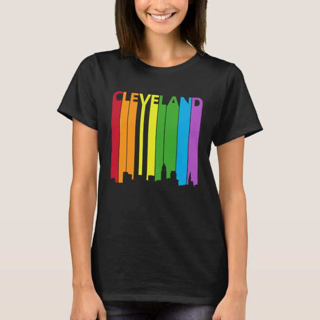 Cleveland Skyline LGBT Pride T-Shirt (Vorderseite)