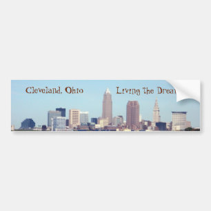 Cleveland Skyline Living the Dream Autoaufkleber