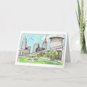 Cleveland Skyline-Notecard Karte