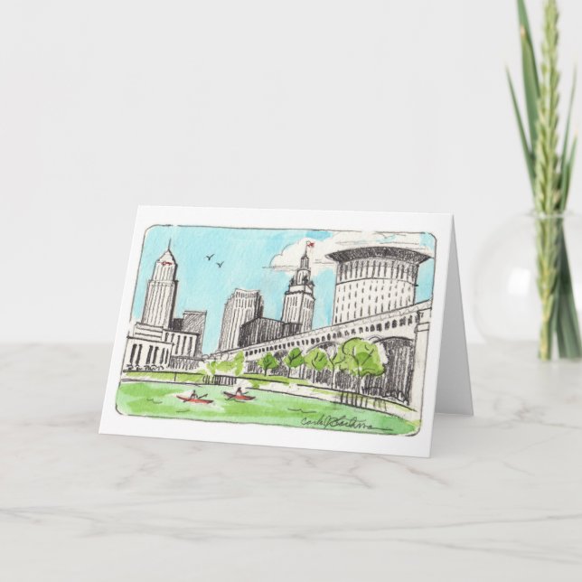 Cleveland Skyline-Notecard Karte (Vorderseite)