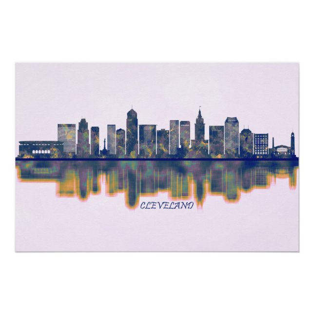 Cleveland Skyline Poster (Vorderseite)