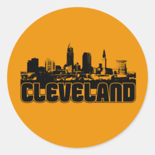 Cleveland Skyline Runder Aufkleber