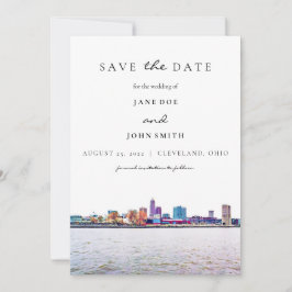 Cleveland Skyline Save the Date Karte