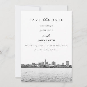 Cleveland Skyline Save the Date Karte