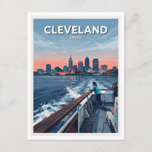 Cleveland-Skyline, vom Eriesee Ohio aus gesehen Postkarte