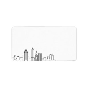 Cleveland Stylized Skyline Blank Label Adressaufkleber