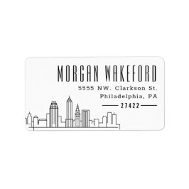 Cleveland Stylized Skyline Large Adressaufkleber