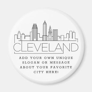 Cleveland Themed Benutzerdefinierte Stadtmeldung Magnet