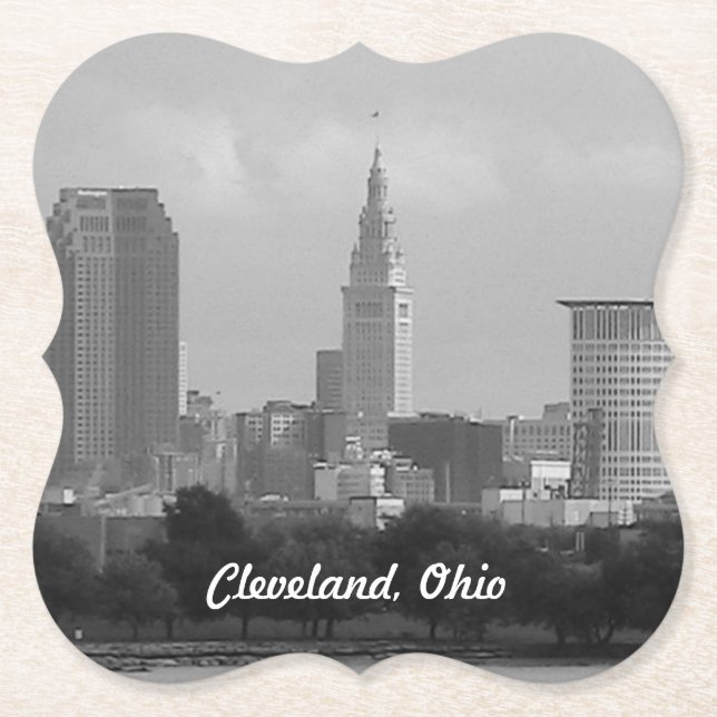 Cleveland Tower BW Untersetzer (Vorderseite)
