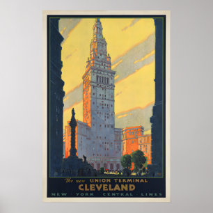 Cleveland Union Terminal - Vintage Reiseplakat Poster