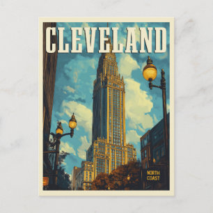 Cleveland Vintage Reise Postkarte