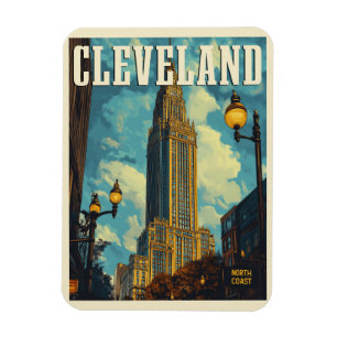 Cleveland Vintage Travel Magnet