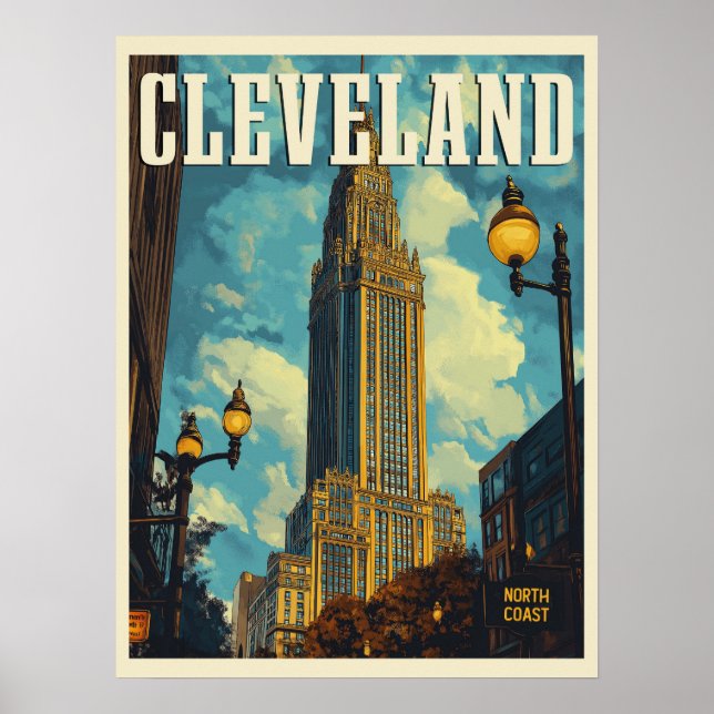 Cleveland Vintage Travel Poster (Vorne)