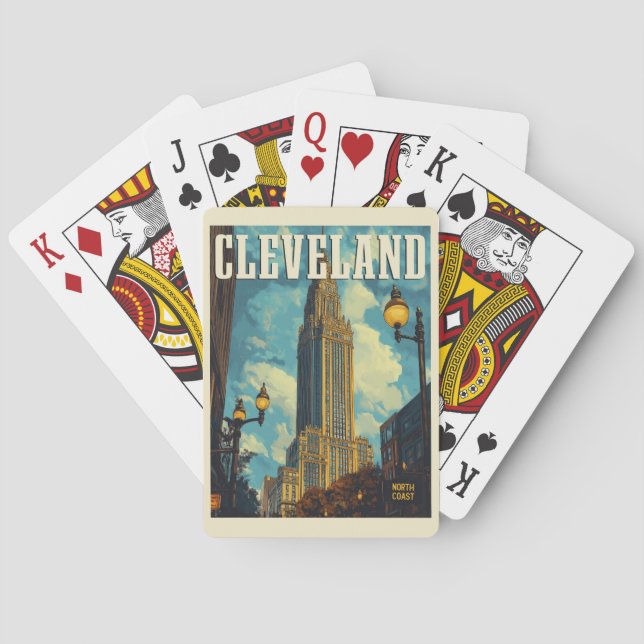 Cleveland Vintage Travel Spielkarten (Rückseite)