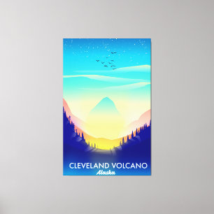 Cleveland-Vulkan Alaska Reiseplakat Leinwanddruck