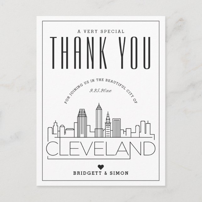 Cleveland Wedding | Danke, dass du gekommen bist!  Postkarte (Vorderseite)