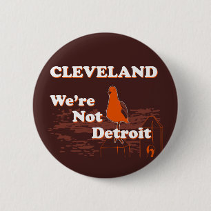 CLEVELAND: Wir sind nicht Detroit-Taste (braun) Button