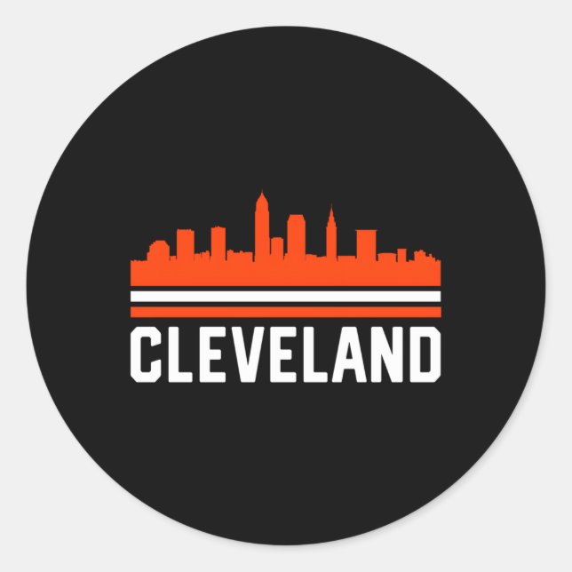 Cleveland Zuhause Skyline Runder Aufkleber (Vorderseite)
