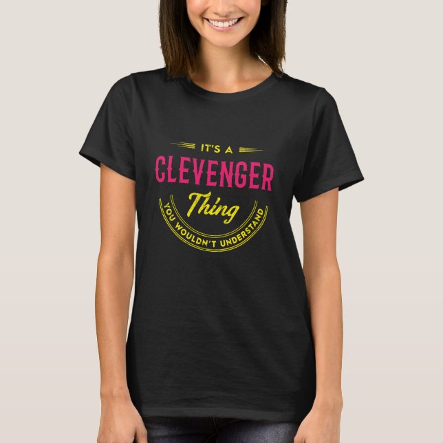 CLEVENGER Name, CLEVENGER Familienname Wappen T-Shirt (Vorderseite)