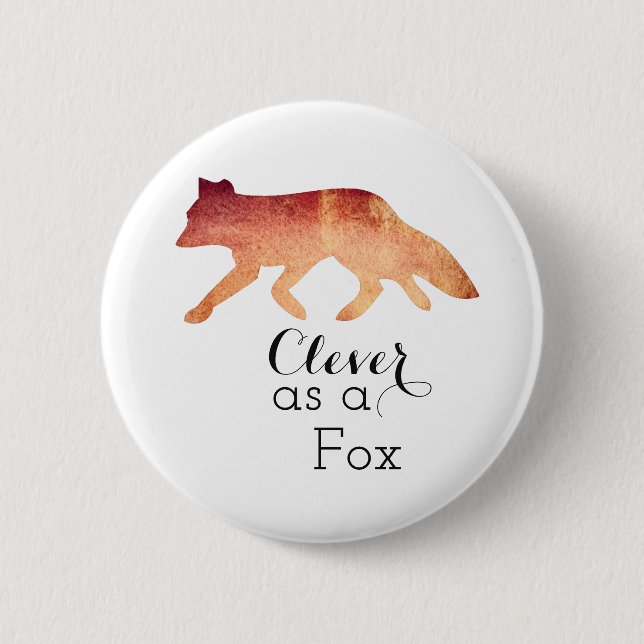 Clever als Fox-Typografie Button (Vorderseite)