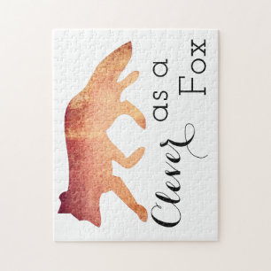 Clever als Fox-Typografie Puzzle