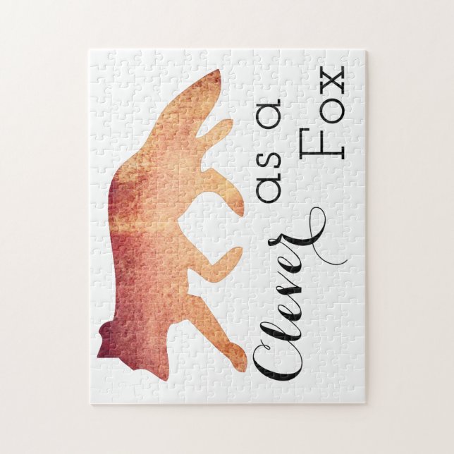 Clever als Fox-Typografie Puzzle (Vertikal)