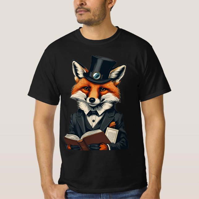 Clever as a Fox: Intellectual Fox Graphic T-Shirt (Vorderseite)