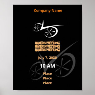 Clever Black Defined Biking Poster