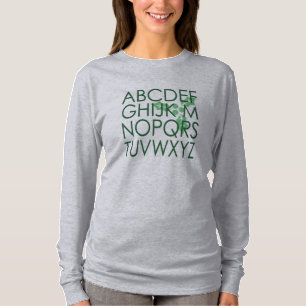 Clever Christmas Weihnachten (No L) Green Alphabet T-Shirt