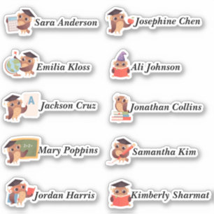 Clever Eule benutzerdefinierte Aufkleber für mehre